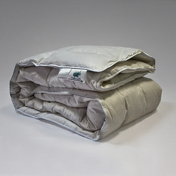 Одеяло Natures Воздушный вальс ВВ-О-5-3, полуторное, пуховое, кассетное, всесезонное, 150х200 см, белое с белым кантом, с антибактериальной обработкой