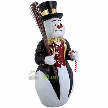 Декоративная фигура из полистоуна Снеговик, 120,7*49,5 см,  100006