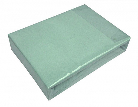 Простыня трикотажная на резинке (наматрассник) полутороспальная Wellness RM140-02 140х200х20 см, светлый, бирюзовая